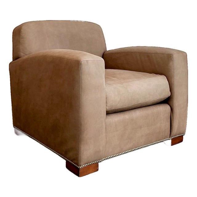 Vintage Ralph Lauren “Grant” Suede Club Chair For Sale