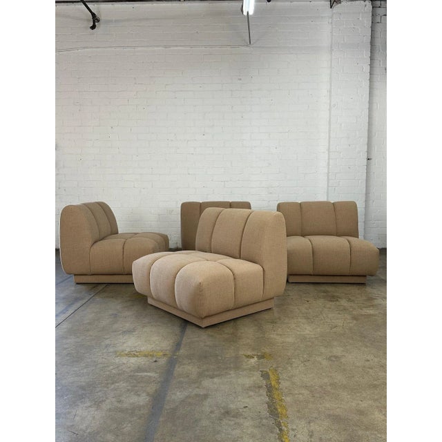 W34 D35 H30 SW32 SD23 SH15 Handcrafted Modular seating made completely in house. Great deep ample seating with a slightly...
