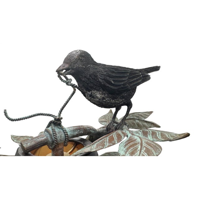 Maitland Smith Bronze 3-Light Table Lamp With Birds For Sale - Image 10 of 15