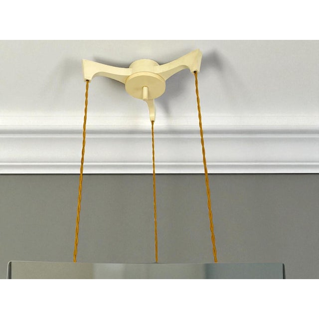 Mid-Century Green Cast Iron 3 Light Cascading Chandelier Hanging Lamp, 1960s For Sale - Image 9 of 11