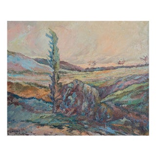 Unknown, Expressionist Landscape, 1950s, Oil on Canvas For Sale