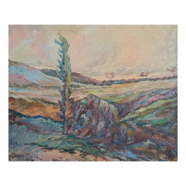 Unknown, Expressionist Landscape, 1950s, Oil on Canvas For Sale