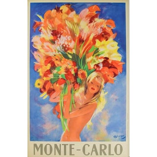Matted and Framed Vintage Monte-Carlo Travel Poster For Sale