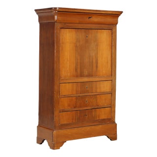 Carlo X Walnut Secretaire with Oak Interiors For Sale
