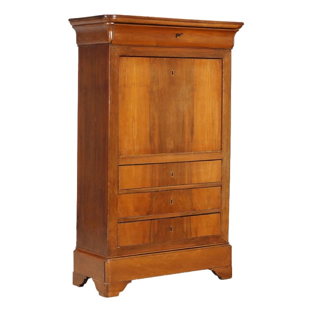 Carlo X Walnut Secretaire with Oak Interiors For Sale