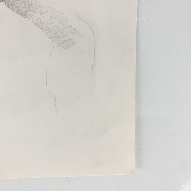 1970s Vintage Nude Back Pencil Sketch Paper Original Art Judy Horowitz 75 Gallery Wall For Sale - Image 5 of 8