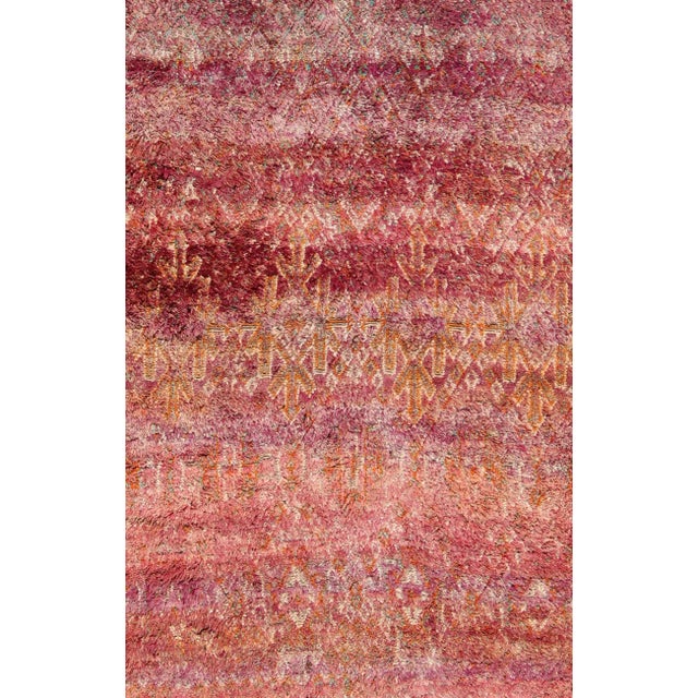 Tribal Design Vintage Moroccan Rug in Purple, Red, Orange, and Green For Sale - Image 4 of 13