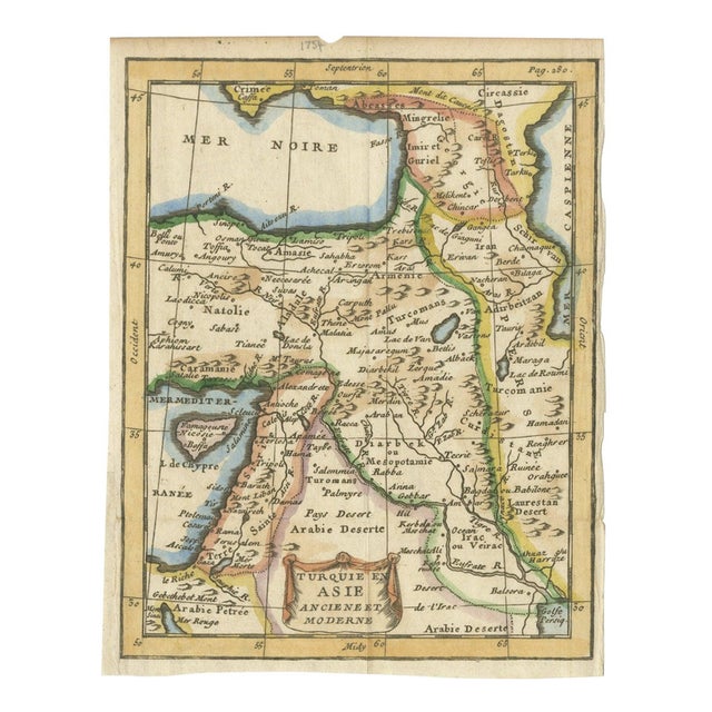 Antique Turkey in Asia Map with Cyprus and the Holy Land, 1760 For Sale