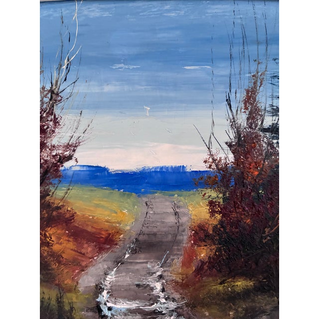 1960s Vintage Original Landscape Oil Painting For Sale - Image 5 of 12