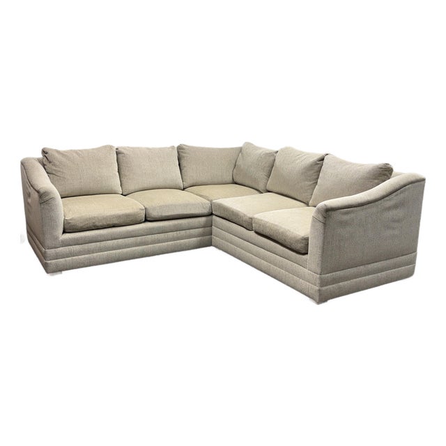 Kravet Custom Chenille Two Piece Sectional For Sale