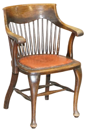 Antique English Edwardian Oak Captains Office Chair by Ralph Johnson