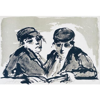 Moshe Bernstein, Polish Israeli Artist Expressionist Hand Signed Lithograph For Sale