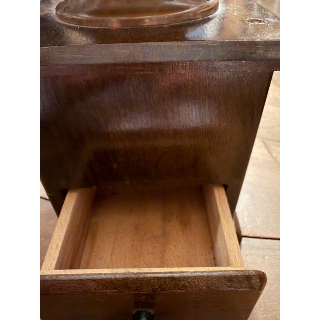 Late 20th Century Vintage West German Rovel Co. Wood & Copper Hand-Crank Coffee Grinder For Sale - Image 5 of 9