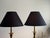 Metal Vintage Stiffel Brass Neoclassical Baluster Table Lamps With Black Empire Shades - a Pair For Sale - Image 7 of 12