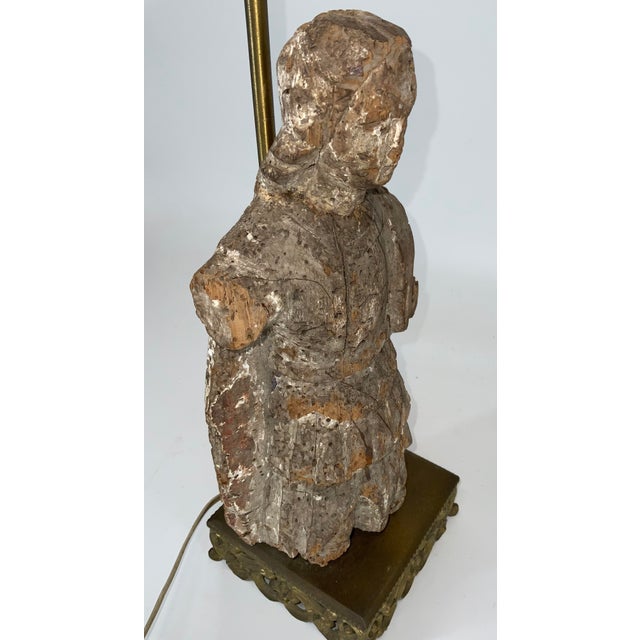 18th Century European Polychrome Carving Figure Mounted as a Lamp For Sale In Providence - Image 6 of 11