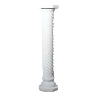 1990s Dorothy Draper Style Plaster Twist Form Column Pedestal For Sale
