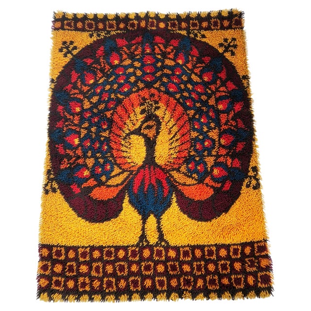 High Pile Rya Rug by Ege Rya for Taepper Deluxe, Denmark, 1970s For Sale