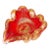 Vintage Murano Barovier Toso Bright Red Gold Flecks Control Bubbles Italian Art Glass Ashtray Bowl For Sale
