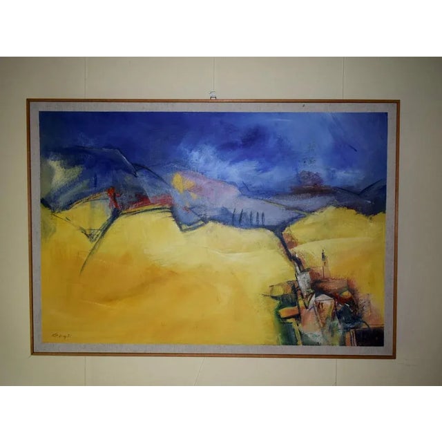 Großes Gemälde einer toskanischen Landschaft. Vom Künstler erstanden. Signiert. Galerierahmen This piece has an...