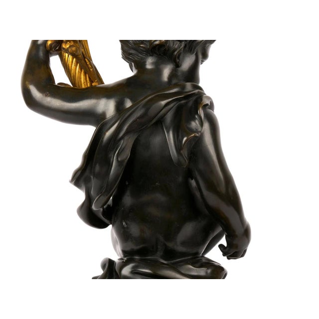 Pair of French Bronze Seven-Light Candelabra Lamps Ca. 1880 For Sale - Image 16 of 18