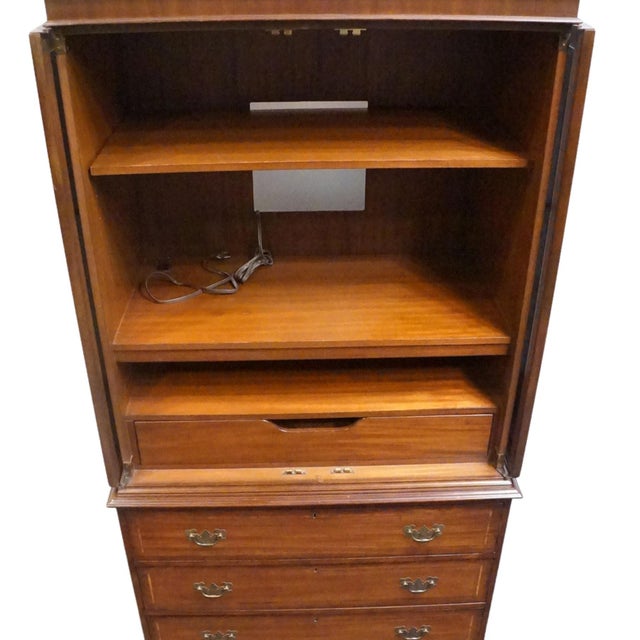 Late 20th Century White of Mebane Solid Mahogany Traditional Style 42" Media Armoire 405-65 For Sale - Image 5 of 17