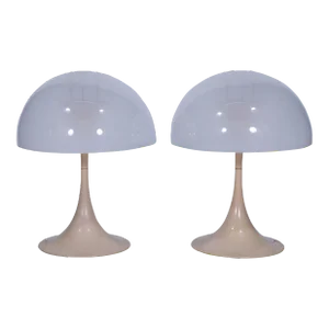 Pair of Mid-Century Modern Acrylic Tulip Base Table Lamps by Louis Paulsen