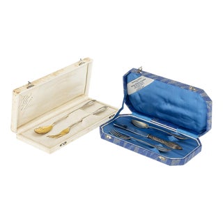 Silver Cutlery Cases, 19th Century, Set of 2 For Sale