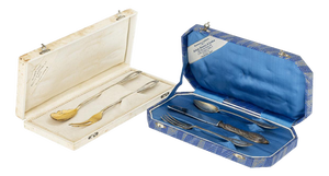 Silver Cutlery Cases, 19th Century, Set of 2