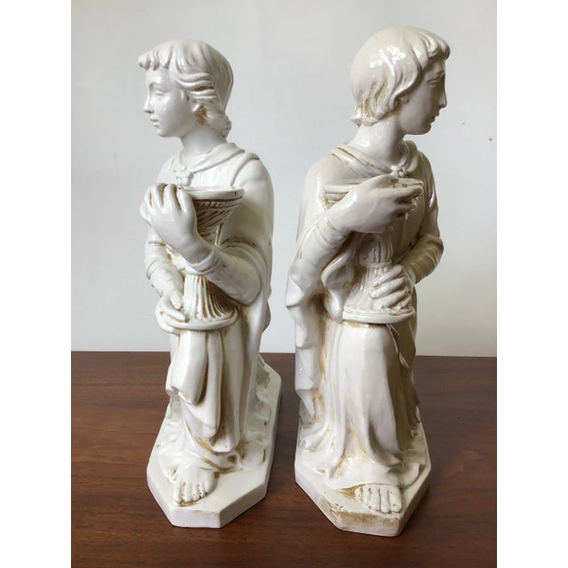 1950s 1950s Zaccagnini Italian Pottery Roman Greek Figural Candle Holders - a Pair For Sale - Image 5 of 11