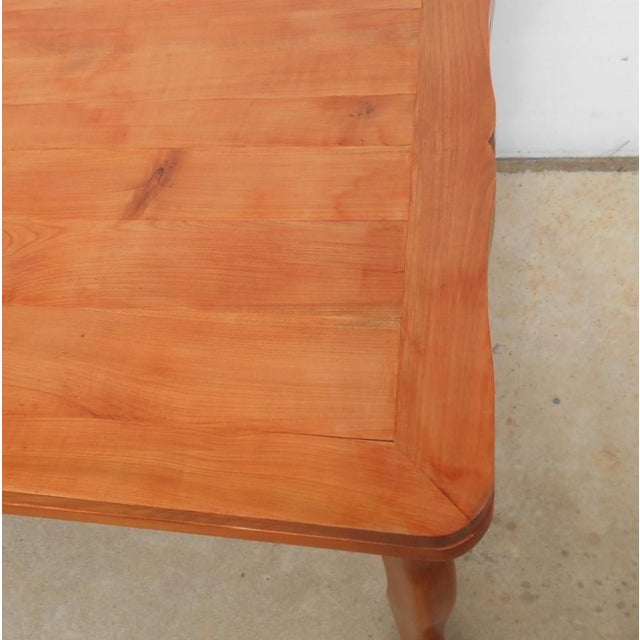 Wood Large Louis XV Style Cherrywood Table with Extensions, 1990s For Sale - Image 7 of 18