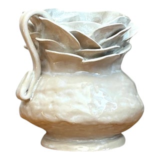 Vintage Handcrafted Ceramic Vase For Sale