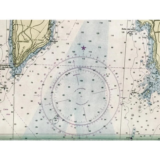 1990s 1990s Vintage Nautical Chart Tiles - Set of 3 For Sale - Image 5 of 8