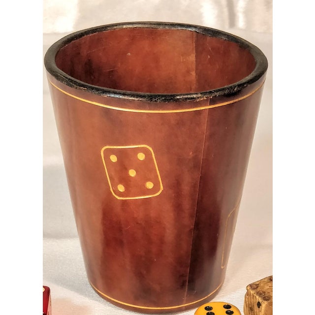Vintage MidCentury Italian Leather Dice Cup Chairish