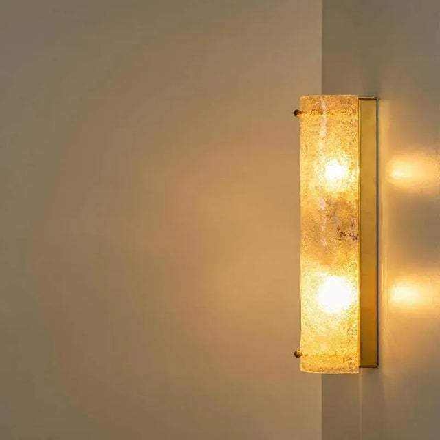 Clear Bubbled Glass Wall Lights attributed to Hillebrand, Germany, 1969, Set of 2 For Sale - Image 11 of 15