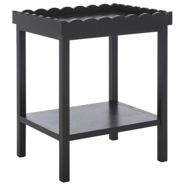 Starlyn Scalloped Accent Table in Matte Black For Sale In Philadelphia - Image 6 of 8