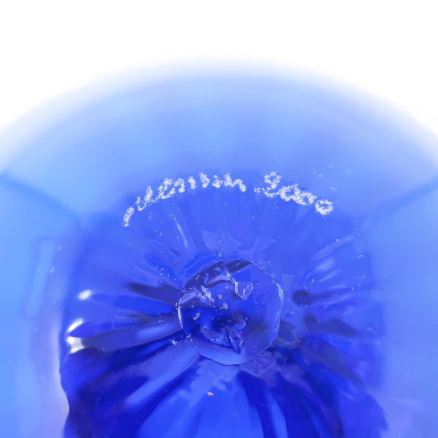 Blue Venini Murano Glass Vase For Sale - Image 8 of 8