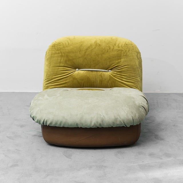 Vintage Chair in Fabric and Leather from Saporiti Italia, 1970s For Sale - Image 3 of 14