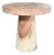 Sculptural Round Table Crafted From Solid Suar Wood, Natural Finish For Sale