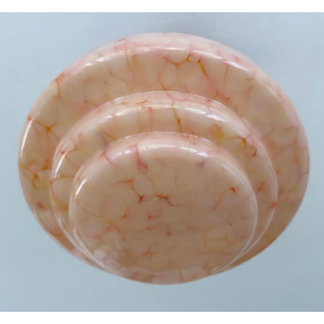 Art Deco Pendant Light in Pink Marble Glass, 1930s For Sale - Image 17 of 18