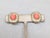 Vintage 1960s Signed Panetta Goldtone Cabochon Faux-Coral & Clear Rhinestone Clip Earrings-2 Pieces For Sale In Philadelphia - Image 6 of 9
