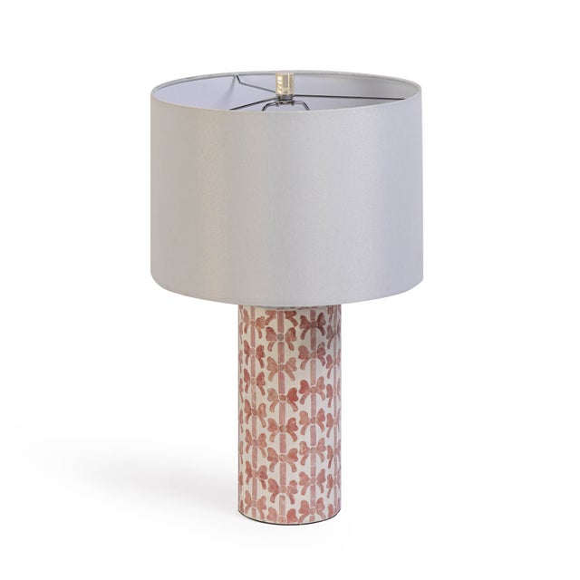 Lassy Pink Ribbon Capiz Shell Table Lamp For Sale - Image 4 of 8