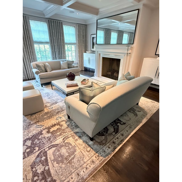 English George Smith Standard Arm Signature Sofa in Holland & Sherry Wool Bouclé--Two Available For Sale - Image 3 of 13