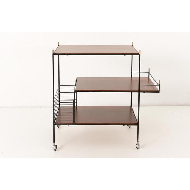 Bar Cart in Walnut, 1960s For Sale - Image 4 of 13