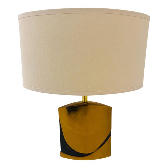 1970s Esa Fedrigolli Italian Bronze Sculptural Table Lamp For Sale