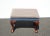 Queen Anne Vintage Queen Anne Blue Stripped Footstool Bench For Sale - Image 3 of 12