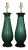 Vintage Murano Glass Craquelure Lamps Green For Sale