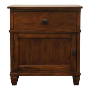 Ashley Furniture Contemporary Rustic 24″ Cabinet Nightstand B442-91 – Burnished Dark Brown Finish