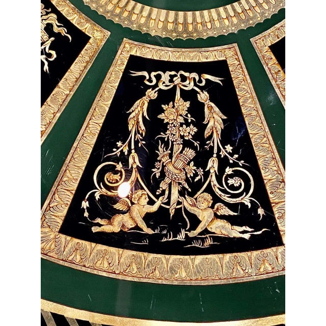 Hollywood Regency French Neoclassical Style Églomisé Center Table, End Table For Sale In New York - Image 6 of 13