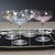 Audrey 4-Piece Set Hand Etched Coupe Glasses, Blue Luster For Sale In Los Angeles - Image 6 of 8