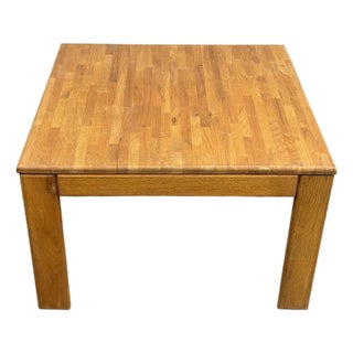 Modernist Butcher-Block Oak Side Table, Vintage For Sale
